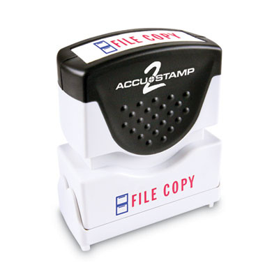Pre-Inked Shutter Stamp, Red/Blue, File Copy, 1.63 x 0.5
