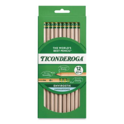 Envirostiks Pencil, Hb (#2), Black Lead, Natural Woodgrain Barrel, Dozen