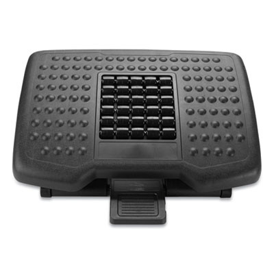 Adjustable Height Footrest With Rollers For Massage, 18w x 14d x 4.25h, Black