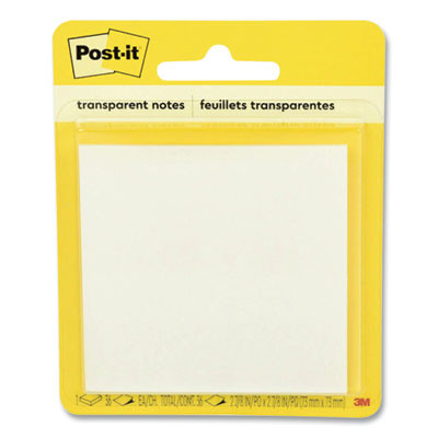 Transparent Notes, 2.88" x 2.88", Clear, 36 Sheets/Pad