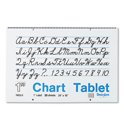 Chart Tablets, Presentation Format (1" Rule), (30) White 24 x 16 Sheets