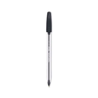 Inkjoy 50St Ballpoint Pen, Stick, Medium 1 Mm, Black Ink, Clear Barrel, Dozen