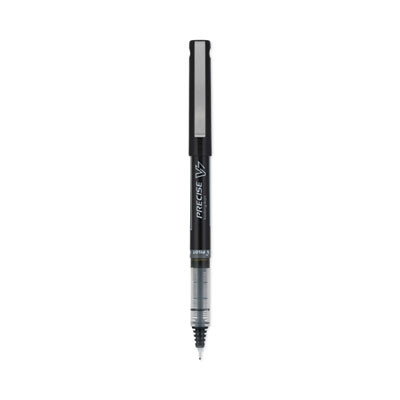 Precise V7 Rollerball Pen, Stick, Fine 0.7 Mm, Black Ink, Black/Clear Barrel, Dozen