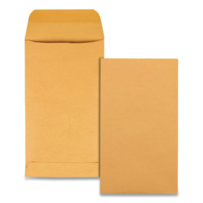 Kraft Coin And Small Parts Envelope, 28 Lb Bond Weight Kraft, #5 1/2, Square Flap, Gummed Closure, 3.13 x 5.5, Brown, 500/Box