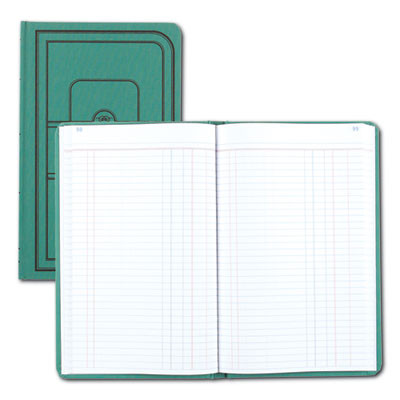 Tuff Series Accounting Journal, Single-Page 8-Column Accounting Format, Green Cover, 12 X 7.5 Sheets, 500 Sheets/Book