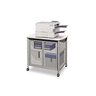 Impromptu Deluxe Machine Stand With Doors, Engineered Wood, 3 Shelves, 34.75" x 25.5" x 30.75", Gray