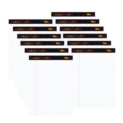 Docket Gold Ruled Perforated Pads, Wide/Legal Rule, (50) White 8.5 x 11 Sheets, 12/Pack