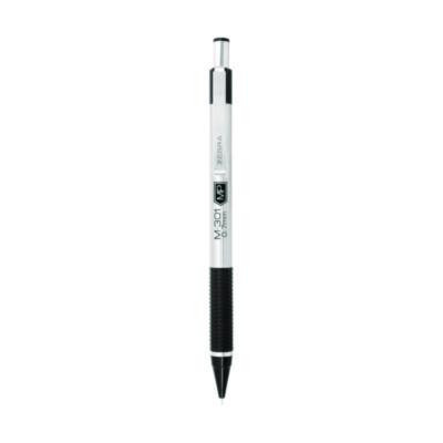 M-301 Mechanical Pencil, 0.7 Mm, Hb (#2), Black Lead, Silver/Black Barrel