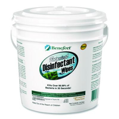 Botanical Disinfectant Wipes, 6 x 7, Light Lemon And Thyme, 250/Bucket