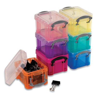 Snap-Lid Storage Bin, 3.84 Oz, 1.75 x 2.25 x 1.5, Randomly Assorted Colors