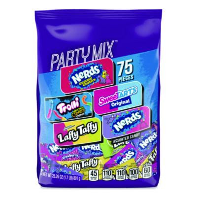 Party Mix Stand-Up Bag, 75 Pieces, Assorted Flavors, 1.7 Lb Bag