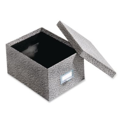 Index Card File Box With Lift-Off Lid, Holds 1,000 5 x 8 Cards, 8.63 x 11.63 x 6, Black Agate