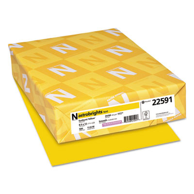Color Paper, 24 Lb Bond Weight, 8.5 x 11, Sunburst Yellow, 500/Ream