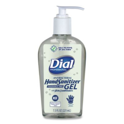 Antibacterial With Moisturizers Gel Hand Sanitizer, 7.5 Oz Pump Bottle, Fragrance-Free, 12/Carton