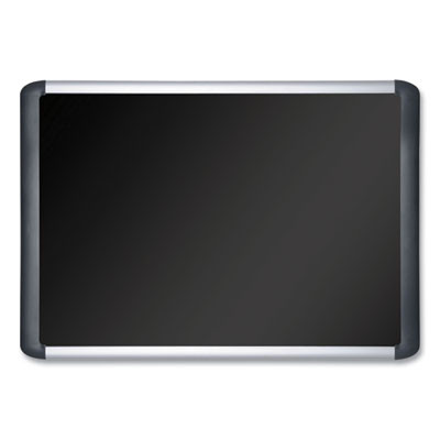 Soft-Touch Bulletin Board, 72" x 48", Black Surface, Black/Satin Aluminum Frame