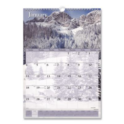 Scenic Monthly Wall Calendar, Landscape Photography, 12 x 17, White/Multicolor Sheets, 12-Month (Jan To Dec): 2026