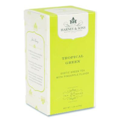 Premium Tea, Tropical Green Tea, Individually Wrapped Tea Bags, 20/Box