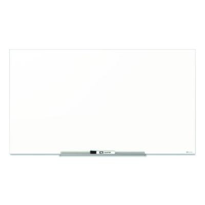 Invisamount Magnetic Glass Marker Board, 85" x 48", White Surface