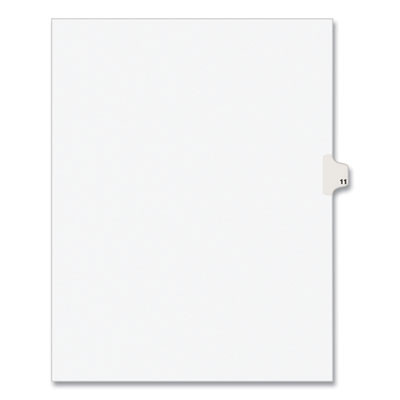 Preprinted Legal Exhibit Side Tab Index Dividers, Avery Style, 10-Tab, 11, 11 X 8.5, White, 25/Pack