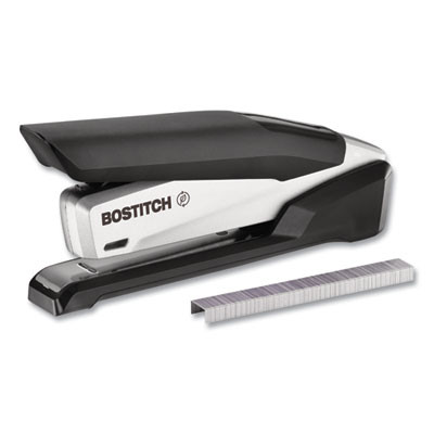 Inpower+28 Executive One-Finger 3-In-1 Eco-Friendly Desktop Stapler, 28-Sheet Capacity, Black/Silver