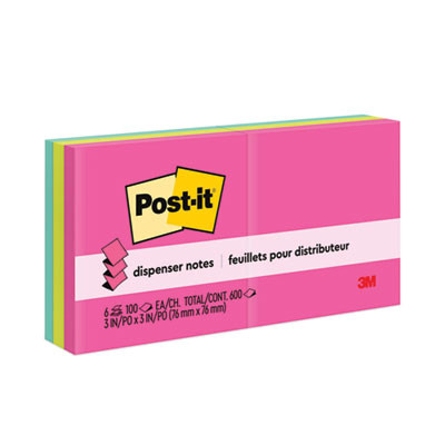 Original Pop-Up Refill, 3" x 3", Poptimistic Collection Colors, 100 Sheets/Pad, 6 Pads/Pack