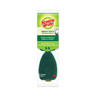 Soap-Dispensing Dishwand Sponge Refills, 2.9 X 2.2, Green, 2/Pack