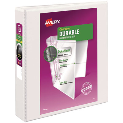 Durable View Binder With Durahinge And Ezd Rings, 3 Rings, 1.5" Capacity, 11 X 8.5, White, (9401)