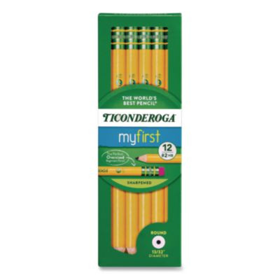 My First Woodcase Pencil With Eraser, Hb (#2), Black Lead, Yellow Barrel, Dozen