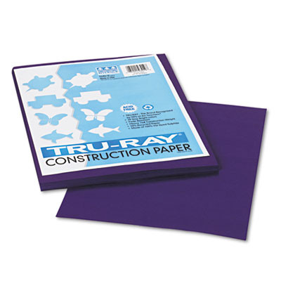 Tru-Ray Construction Paper, 76 Lb Text Weight, 9 x 12, Purple, 50/Pack