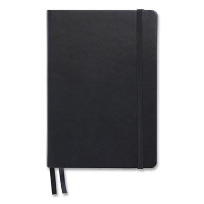 Flexible-Cover Business Journal With Elastic Closure, 1-Subject, Narrow Rule, Black Cover, (128) 8 x 5.5 Sheets