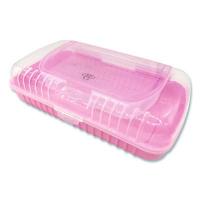 Pencil Case, 2 Compartments, 9.13" x 5.7" x 2.5", Randomly Assorted Color