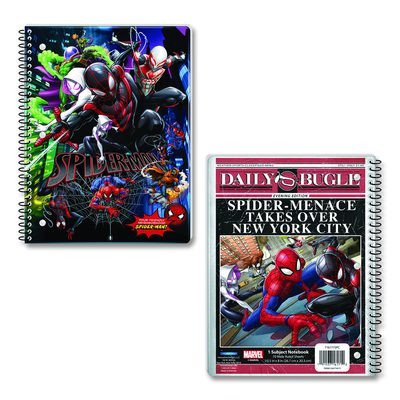 Licensed Spiral Notebook, Marvel Spider-Man, 1-Subject, Wide/Legal Rule, Multicolor Cover, (70) 10.5 x 8 Sheets