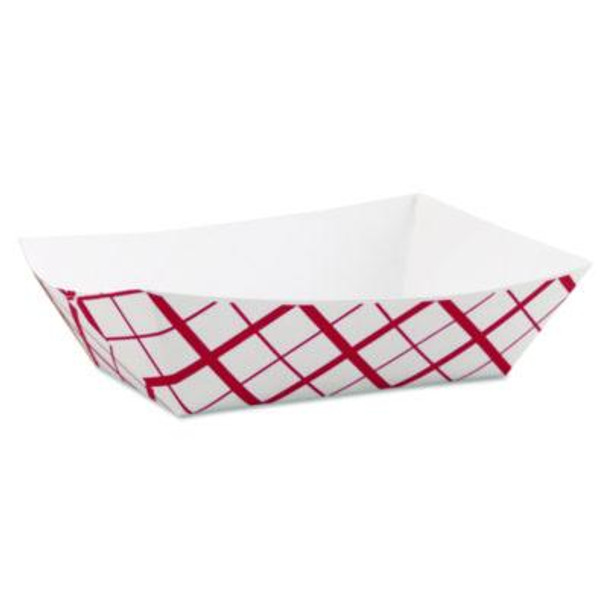 Paper Food Baskets, 3 Lb Capacity, 7.2 x 4.95 x 1.94, Red/White, Paper, 500/Carton