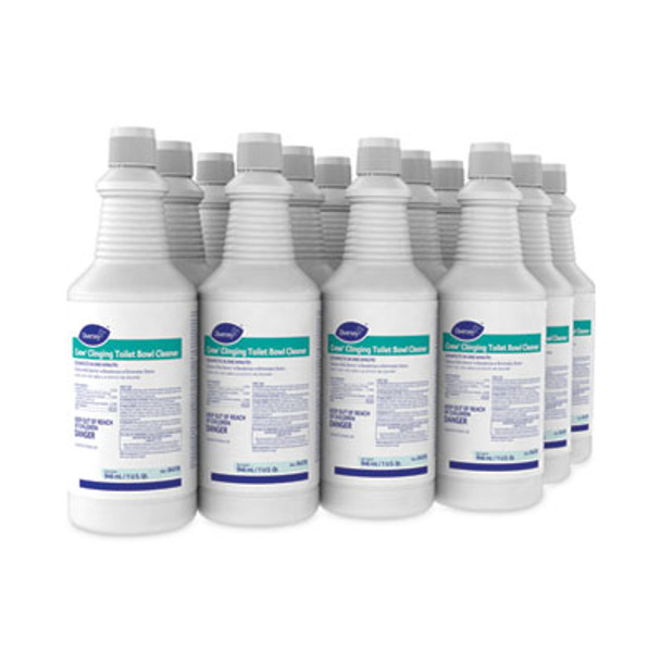 Crew Clinging Toilet Bowl Cleaner, Floral Scent, Liquid, 1 Qt. Bottle, 12/Ct