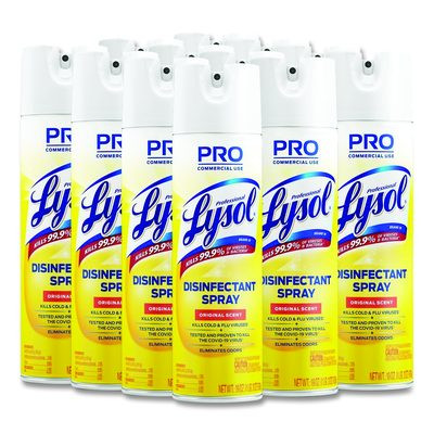 Disinfectant Spray, Original Scent, 19 Oz Aerosol Spray, 12/Carton