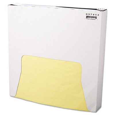 Grease-Resistant Paper Wraps And Liners, 12" x 12", Yellow, 1,000/Box, 5 Boxes/Carton
