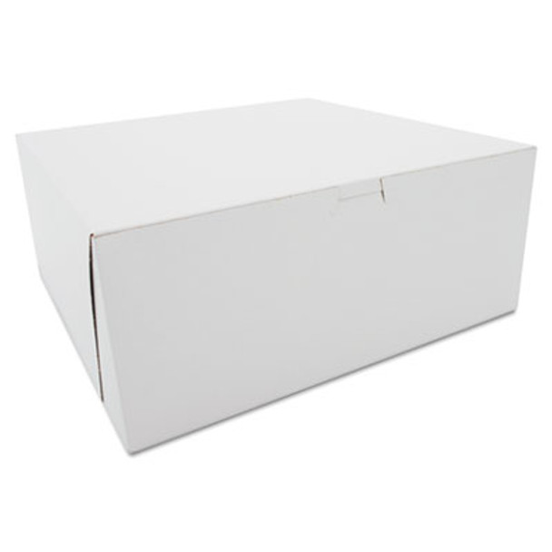 White One-Piece Non-Window Bakery Boxes, 12 x 12 x 5, White, Paper, 100/Carton