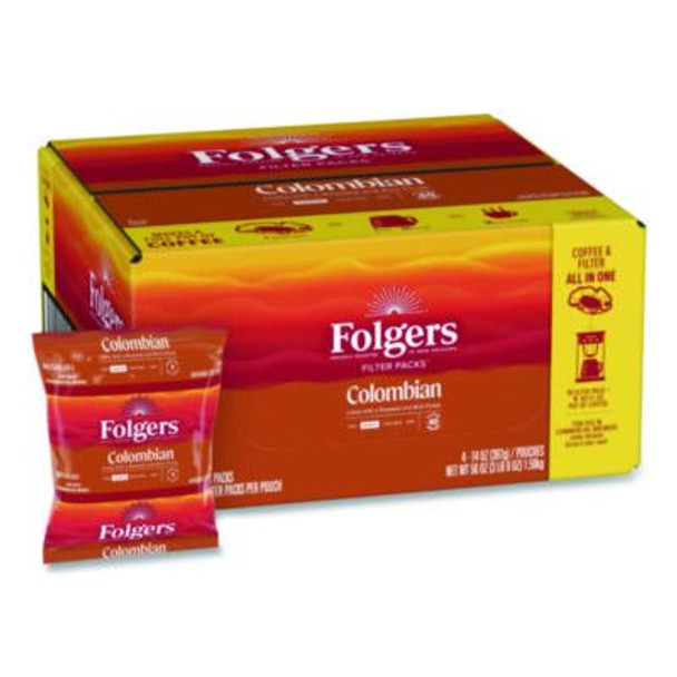 Coffee Filter Packs, 100% Colombian, 1.4 Oz Pack, 40/Carton