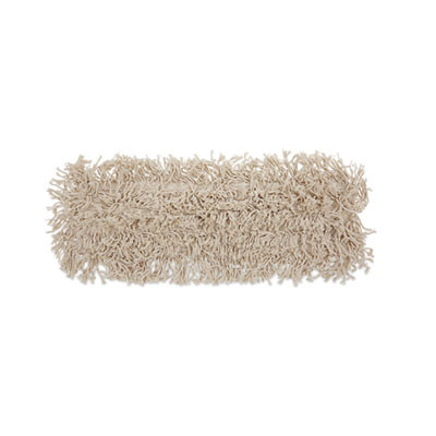 Industrial Dust Mop Head, Cotton, 18 x 3, White