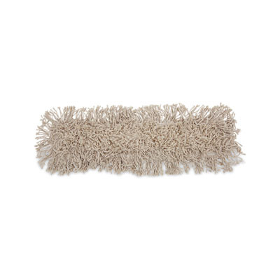 Industrial Dust Mop Head, Cotton, 24 x 3, White