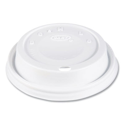 Cappuccino Dome Sipper Lids, Fits 12 Oz Hot Cups, Plastic, White, 1,000/Carton