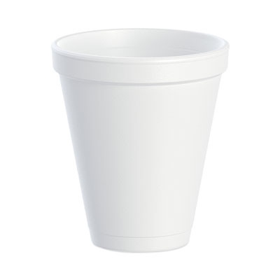 Foam Drink Cups, 12 Oz, Squat, White, 1,000/Carton