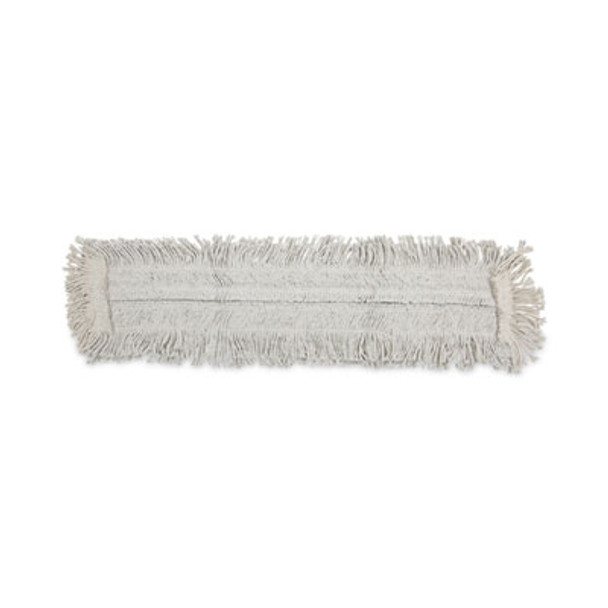 Disposable Dust Mop Head w/Sewn Center Fringe, Cotton/Synthetic, 36 x 5, White