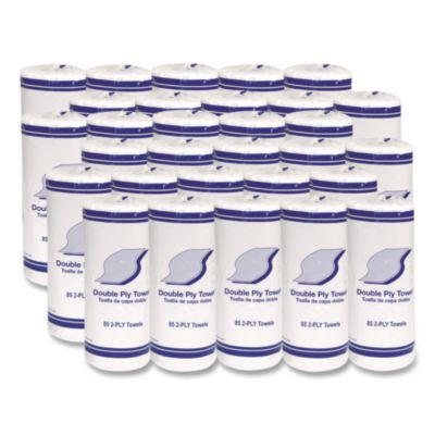 Kitchen Roll Towels, 2-Ply, 11 x 7.8, White, 85/Roll, 30 Rolls/Carton