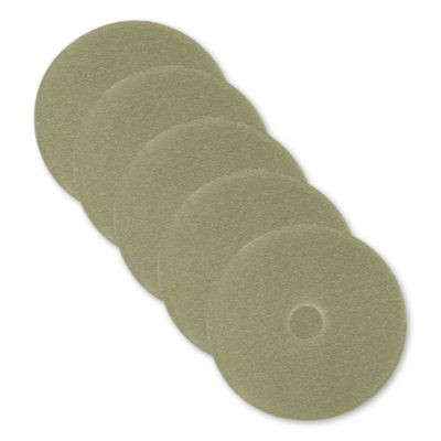Low-Speed Topline Autoscrubber Floor Pads 5000, 20" Diameter, Green/Amber, 5/Carton