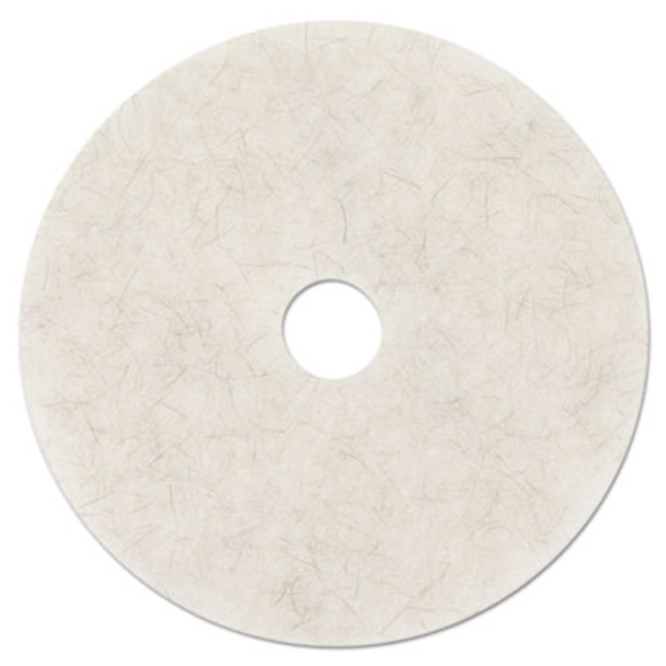 Ultra High-Speed Natural Blend Floor Burnishing Pads 3300, 20" Diameter, White, 5/Carton