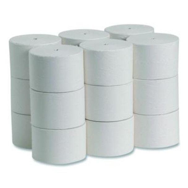 Compact Coreless One-Ply Bath Tissue, Septic Safe, White, 3,000 Sheets/Roll, 18 Rolls/Carton