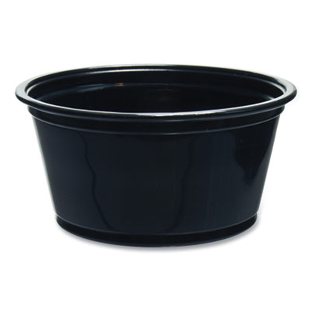 Conex Complements Portion/Medicine Cups, 2 Oz, Plastic, Black, 125/Bag, 20 Bags/Carton