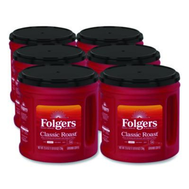 Coffee, Classic Roast, Ground, 25.9 Oz Canister, 6/Carton