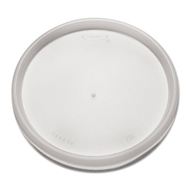 Plastic Lids For Foam Cups, Bowls And Containers, Flat, Vented, Fits 6 Oz To 32 Oz, Translucent, 100/Pack, 10 Packs/Carton